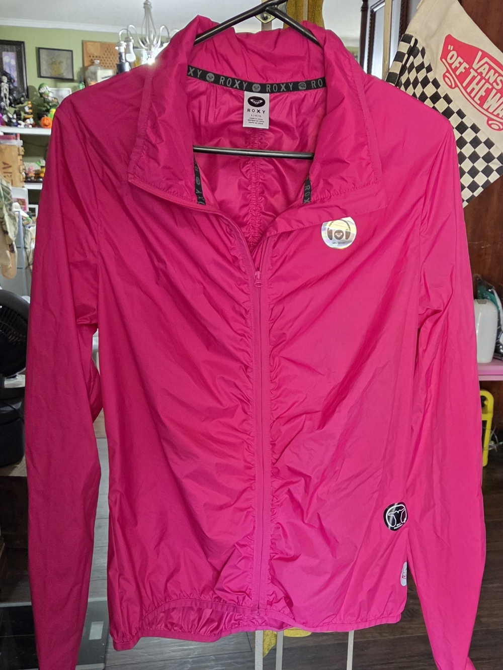 Roxy Women's Hot Pink Lightweight Bomber Jacket Sz L